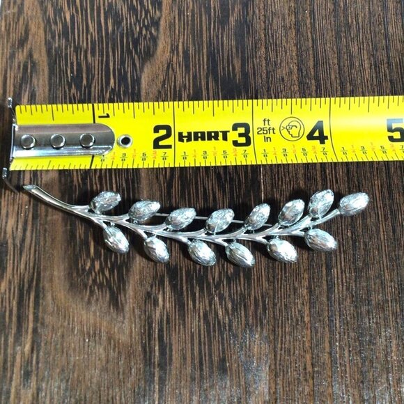 Vintage Silver Tone Leaf Branch Brooch Pin - Picture 4 of 4